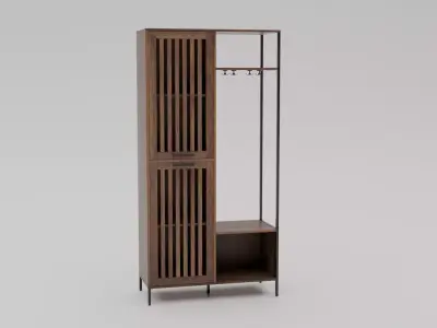 Wooden Hanger and  Self Low-poly 3D model