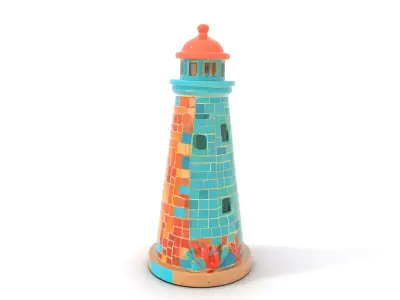 Mosaic Lighthouse model pack Low-poly 3D model