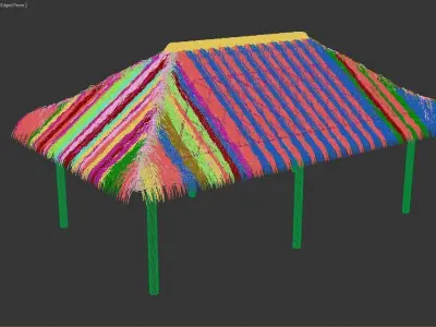 Natural Roof alang alang  gazeboo Bali 3D model