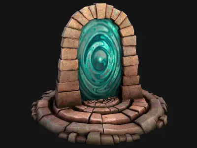 Medieval Portal Teleport in Jungle Ruins for Unreal and Unity Low-poly 3D model