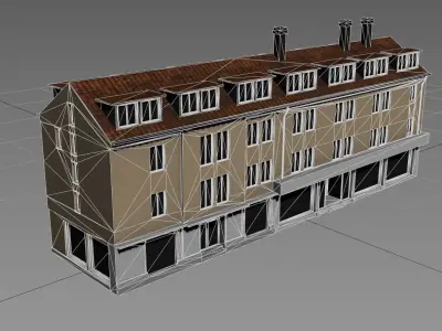European Townhouse PBR Low-poly 3D model
