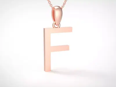 Model 607 Classic Initial Light F Letter 3D print model