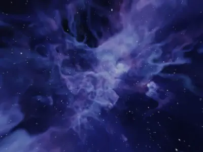 HDRI Panoramic Sky - real violet nebula 360 starfield Low-poly 3D model