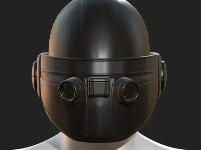 Helmet scifi military combat 3d model low  Low-poly 3D model purchase