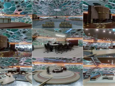 Detailed 3D Metaverse Space for web3 NFT community 3D model