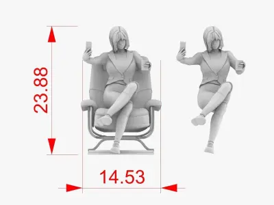 Girl Selfie 3D print model