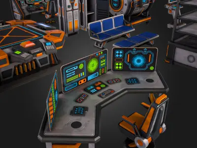  SCI-FI Pack Vol 1 Low-poly 3D model