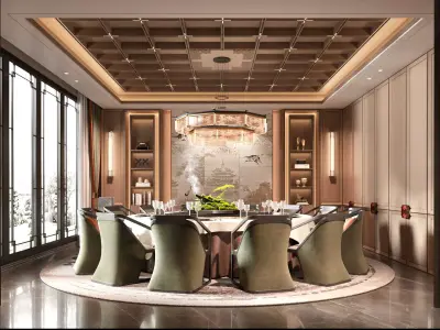 Dining rooms Low-poly 3D model