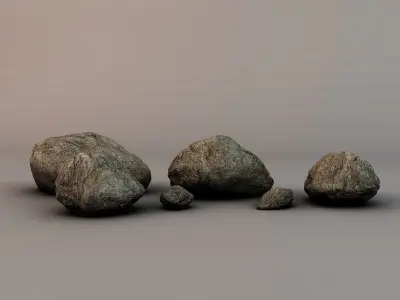 Detailed rocks collection Low-poly 3D model