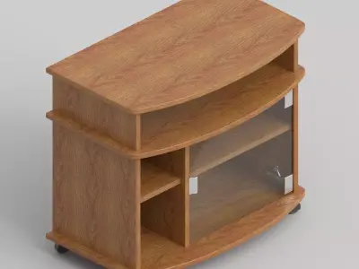 Wheeled TV stand 3D model