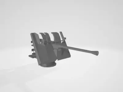 GERMAN WW2 FLAK AA GUN Low-poly 3D model