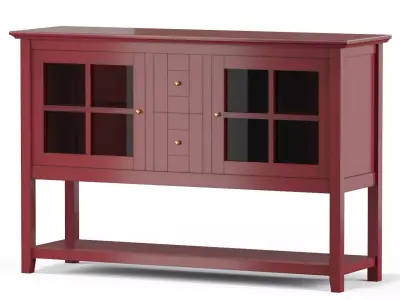 Charlotte Classic Glass Door Storage Buffet 3D model