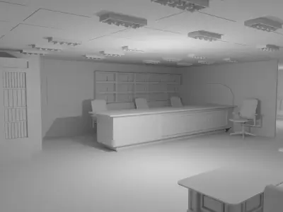 Reception Interior No Material 3D model