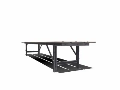 Old Outdoor Bench Low-poly PBR Free low-poly 3D model