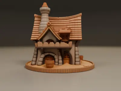 medieval house 3D print model 17