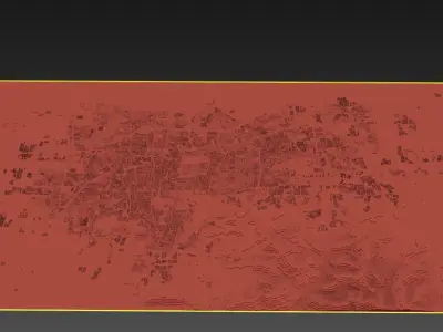 Jinan  City urban planning maquett  building Terrain 3D model