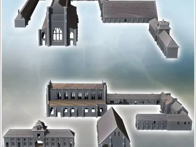 Set of buildings of the Abbey of Notre-Dame dArdenne Calvados No 3D print model