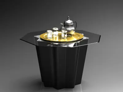 tablarabomoresque octagonal table with light Free 3D model