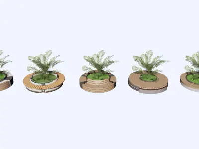 Resting area outdoor Exterior garden seating 3D model