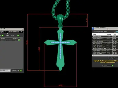 Cross Light Gold 3CP019 3DM STL 3D model