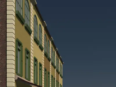 Retro row house 3D model
