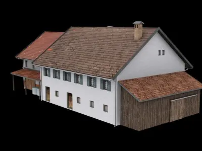 Farm 2 house Low-poly 3D model