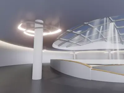 Futuristic Architectural Dome Interior 3D model