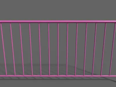PBR Pedestrian Guard Rail Pink V1 Low-poly 3D model