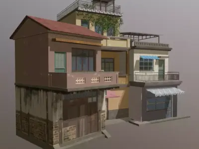 Building houses in small town residential areas 3D Model 3D model