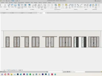 Door Modern Style 01 Parametric Family Revit 3D model