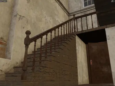 Abandoned house Low-poly 3D model