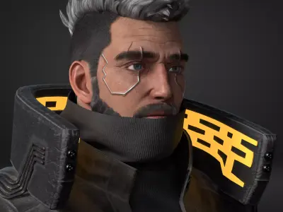 CyberPunk Guy Low-poly 3D model