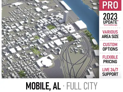 Mobile - 3D City Model  Low-poly 3D model