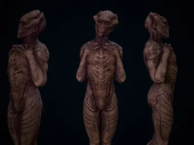 THe old one  ALien Low-poly 3D model