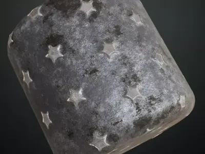 Star Rusty Metal Plate PBR Seamless Texture