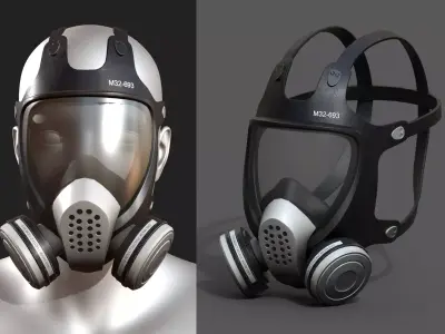 Gas mask protection scifi fantasy futuristic military  Low-poly 3D model