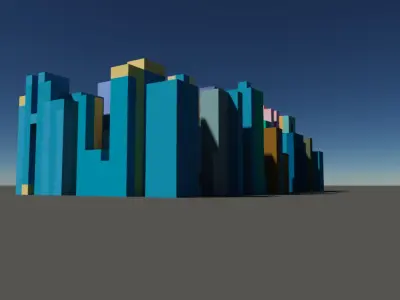 Tiny Modern Voxel City 3D model