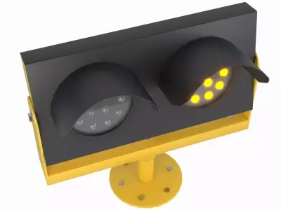 Airport Runway Guard Light Aviation Warning Lamp Low-poly 3D model