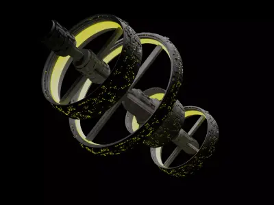 Procedural space station Free 3D model