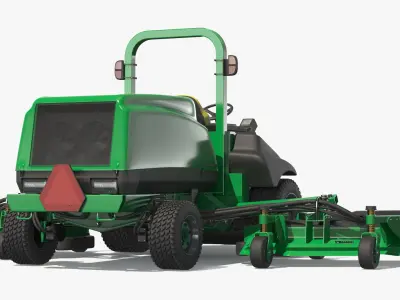  Hydraulic Steering Wide Deck Mower Green Rigged for Cinema 4D 
