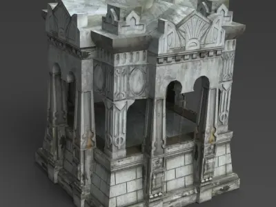 Large Crypt Low-poly 3D model
