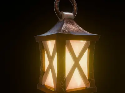 Medieval Lamps Low-poly 3D model