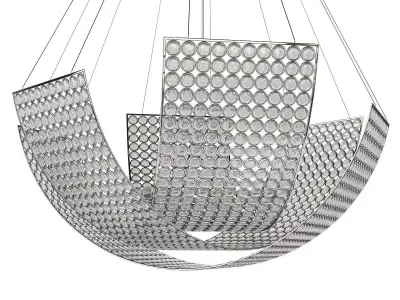 Zeev Monarch Chrome and Crystal LED Chandelier Low-poly 3D model