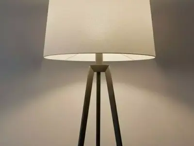 Modern Tripod Table Lamp with Warm Glow Low-poly 3D model