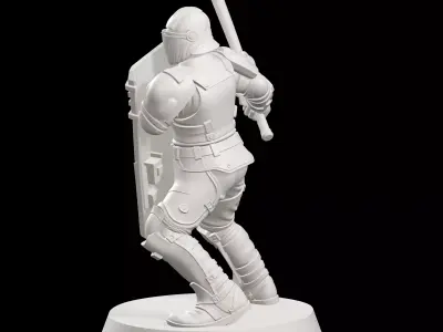 Riot Police Officer Modern Law Enforcement With Shield And Baton 3D print model