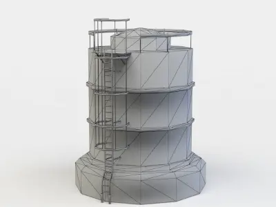 Oil tank Low-poly 3D model