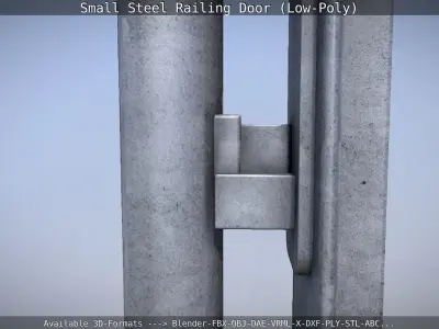 Small Steel Railing Door Low-Poly Version  Low-poly 3D model
