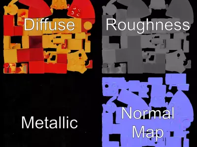 Vibrant Block Collection model pack Low-poly 3D model