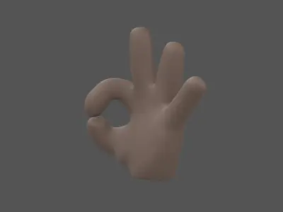 OK Hand v1 005 Low-poly 3D model