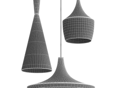 Black and Gold Ceiling Lamp 3D model